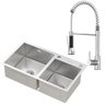 Kit Cuba Dupla Gourmet Nápoles Aço Inox 304 e Torneira Gourmet Genebra Monocomando Goldenx - 1