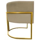 Ver imagem 4 de Poltrona Decorativa Para Sala Recepção Escritório Luna Suede Base de Ferro Dourada