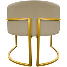 Poltrona Decorativa Para Sala Recepção Escritório Luna Suede Base de Ferro Dourada - 6