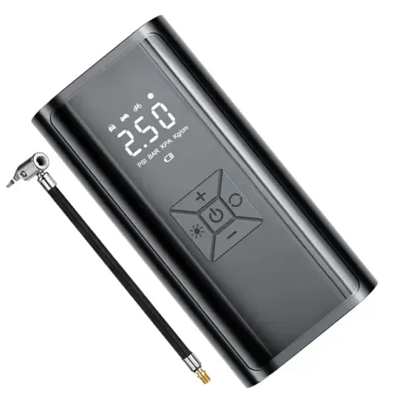 Ver imagem 4 de Super Mini Compressor Calibrador Ar Digital Portátil Recarregável Portatil Cor Preto Car Air Pump Co
