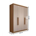 Ver imagem 5 de Guarda-roupa Solteiro Mykonos 4 Portas 2 Gavetas - Panorama Móveis