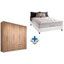 Ver imagem 1 de Cama Box Casal + Colchão American Herval + Guarda Roupa Master 8.6 Atacama