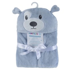 Manta / Cobertor Infantil com Capuz Cachorro Azul -pimpolho - 1