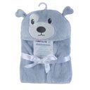 Ver imagem 1 de Manta / Cobertor Infantil com Capuz Cachorro Azul -pimpolho