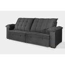 Ver imagem 3 de Sofá Retrátil e Reclinável 2,90m Canadá Estilo Estofados - Suede Veludo Cor "cinza"