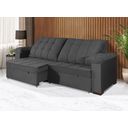 Ver imagem 1 de Sofá Retrátil e Reclinável 2,90m Canadá Estilo Estofados - Suede Veludo Cor "cinza"