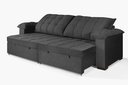 Ver imagem 2 de Sofá Retrátil e Reclinável 2,90m Canadá Estilo Estofados - Suede Veludo Cor "cinza"