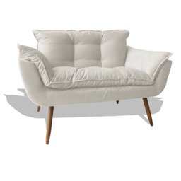 Conjunto Sofá Namoradeira Opala para Sala Estar Recepção + 2 Poltrona Cadeira Opala Decorativa - Sue - 2