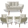 Conjunto Sofá Namoradeira Opala para Sala Estar Recepção + 2 Poltrona Cadeira Opala Decorativa - Sue - 1