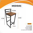 Ver imagem 3 de Kit 4 Banquetas Quadrada Bistro Industrial Alta Casa Bar Cozinha:jambo