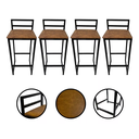 Ver imagem 1 de Kit 4 Banquetas Quadrada Bistro Industrial Alta Casa Bar Cozinha:jambo