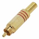 Ver imagem 1 de Plugue Rca Macho Csr Sk-188 Dourado com Mola Vermelho