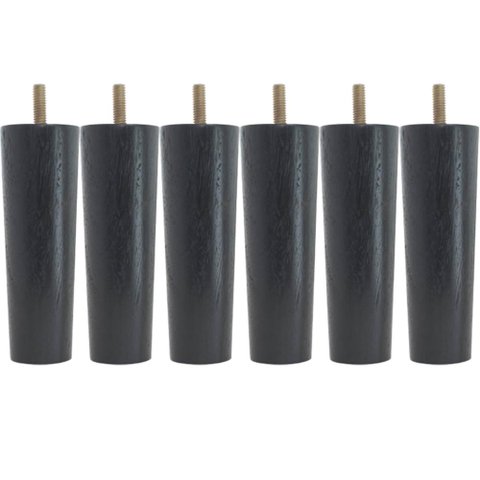 Kit 6 Pés para Cama Box Solteiro Pé para Moveis 13cm Preto