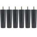 Ver imagem 1 de Kit 6 Pés para Cama Box Solteiro Pé para Moveis 13cm Preto