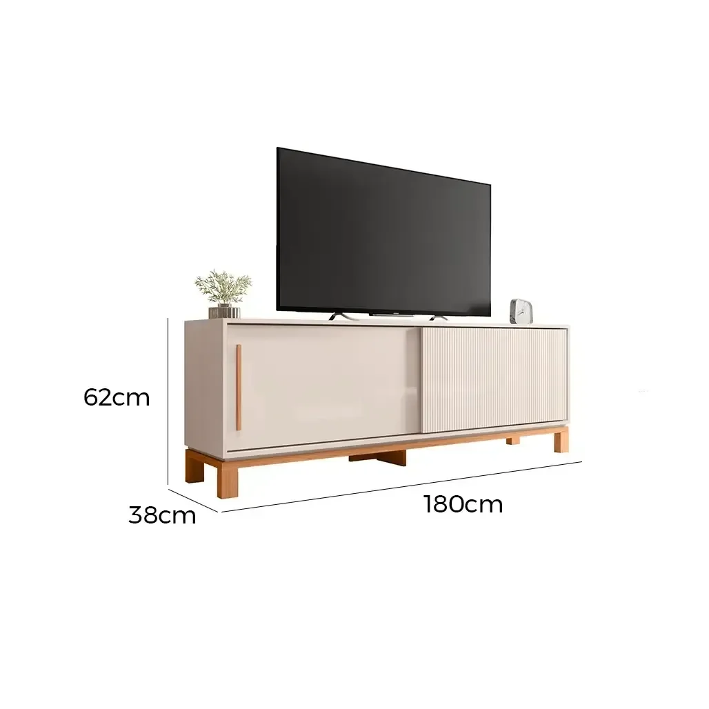 Ver imagem 2 de Rack Mondrian 180cm para Tv até 65 Polegadas 2 Portas Caemmun Cor Off White Freijó