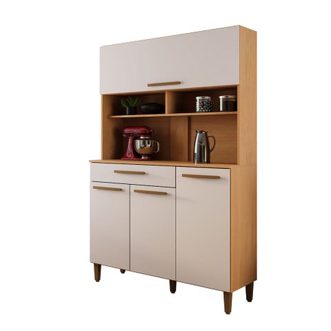 Kit Italia 4 Portas 6 Estantes Arte Moveis Cinamomo/Off White