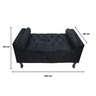 Baú Calçadeira Queen 160 cm Aurora Capitonê Suede Preto Tacla's Decor - 4
