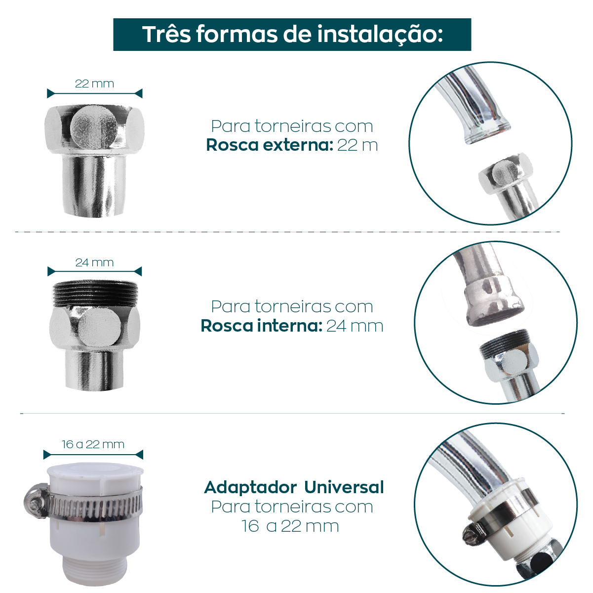 Chuveirinho Cromado Torneira Ponteira Longo Extensor Arejador - 2