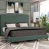 Cama Casal Queen Base Box Pés de Ferro Estilo Industrial 176cm Otto P05 Veludo Verde Musgo - Lyam - 4