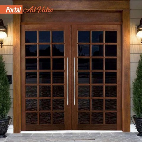 Kit Portal Duplo Ad Vidros 150cm Lar X 215cm Alt Tauari Mapaf