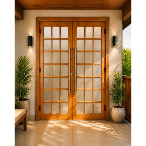 Kit Porta Balcão de Madeira Maciça 215CMX150CM Tauari Mapaf