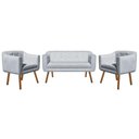 Ver imagem 3 de Kit Sofá Namoradeira 2 Lugares e 02 Poltronas Julia Cinza