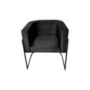 Ver imagem 3 de Kit 10 Poltronas Decorativa Sala de Estar Base de Ferro Preta Veludo Preto