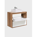 Ver mais imagens de Gabinete para Banheiro com Cuba e Espelheira com Led 80cm Mdf Freijo com Branco Dubai - On Móveis