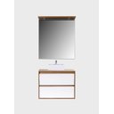 Ver imagem 3 de Gabinete para Banheiro com Cuba e Espelheira com Led 80cm Mdf Freijo com Branco Dubai - On Móveis