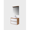 Ver imagem 4 de Gabinete para Banheiro com Cuba e Espelheira com Led 80cm Mdf Freijo com Branco Dubai - On Móveis