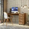 Mesa Escrivaninha com 4 Gavetas Amêndoa Office Dubai Lukaliam - 1