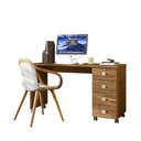 Ver imagem 4 de Mesa Escrivaninha com 4 Gavetas Amêndoa Office Dubai Lukaliam
