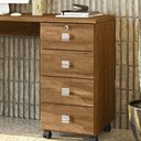 Ver imagem 3 de Mesa Escrivaninha com 4 Gavetas Amêndoa Office Dubai Lukaliam