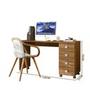 Ver imagem 2 de Mesa Escrivaninha com 4 Gavetas Amêndoa Office Dubai Lukaliam