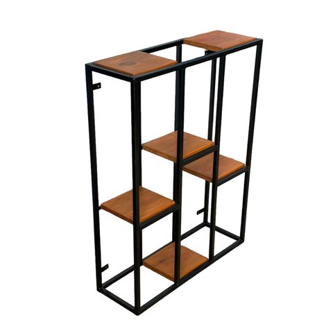 Prateleira Decorativa Estilo Industrial Decoração Ferro e Madeira Jardim Suporte Plantas