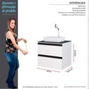 Ver imagem 4 de Gabinete Para Banheiro Aço Gaia 60 com Cuba Linea Cozimax Branco