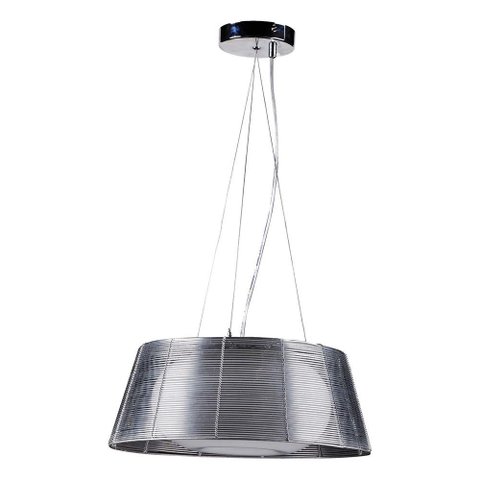 Pendente Oriente 3xe-27- Aramado e Vidro Cor Produto Cromado