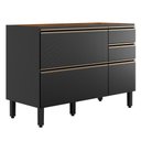 Ver imagem 1 de Balcão Pia Proença 120cm 1 Porta e 4 Gavetas Nogueira Touch-carbono Prime Tx sem Tampo - Demartêz