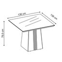 Ver imagem 7 de Conjunto: Mesa Sala Jantar Itália C/ Tampo Madeirado C/ Vidro Curvo 136x136cm e 8 Cadeiras Ondina