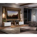 Ver imagem 2 de Estante Com Suporte Tv 65" E Leds Berlim Multimóveis V3384 Madeirada/Branca Madeirado/Branco