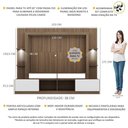Ver imagem 6 de Estante Com Suporte Tv 65" E Leds Berlim Multimóveis V3384 Madeirada/Branca Madeirado/Branco