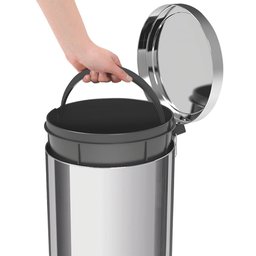 Lixeira Inox com Pedal Tramontina Brasil Polido com Balde Interno Removível 30l 94538130 - 5