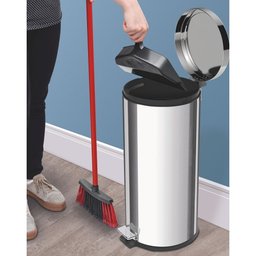 Lixeira Inox com Pedal Tramontina Brasil Polido com Balde Interno Removível 30l 94538130 - 2