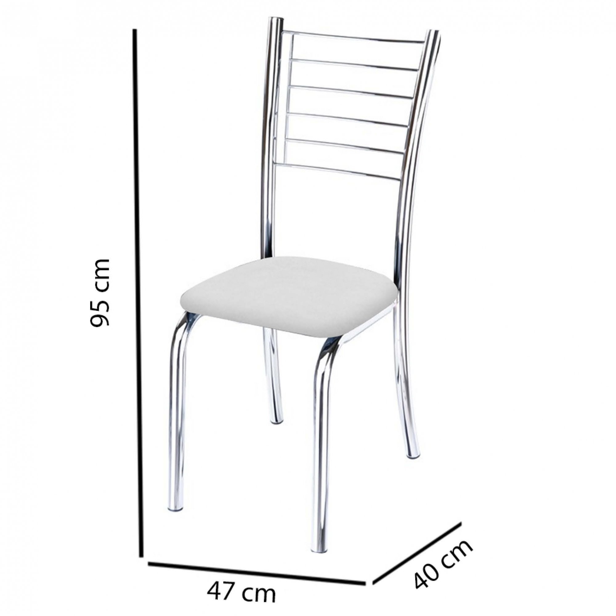 Cadeira Iara Cromada para Cozinha Corino Branco-Gat Magazine - 4