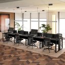 Ver imagem 1 de Estação de Trabalho 8 Lugares 4,80 m X 1,20 m Pés Metal com Caixas de Tomadas e Divisórias F5