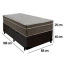 Ver imagem 5 de Cama Box Baú Suede Solteiro + Colchão Sereneprime Molas Ensacadas 88x188x69 Preto