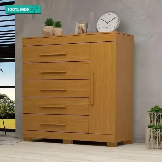 Ver imagem 2 de Cômoda Rayane Acp com 5 Gavetas e Sapateira - Cinamomo