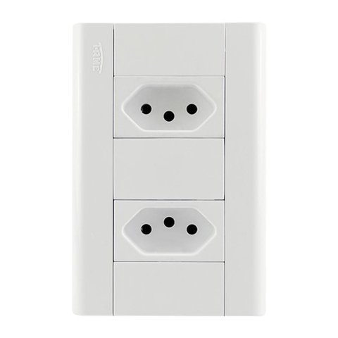 Conjunto 2 Tomadas 2p+t 10a 250 Volts Distanciadas Modulare - 1433 - Fame 2 Tomadas 10a C/placa Modu