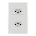 Ver imagem 1 de Conjunto 2 Tomadas 2p+t 10a 250 Volts Distanciadas Modulare - 1433 - Fame 2 Tomadas 10a C/placa Modu