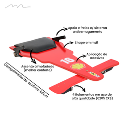 Carrinho de Rolimã F1 Vermelho 16 em MDF - 5